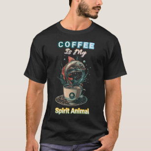 Camiseta Café é meu animal espiritual - meme engraçado