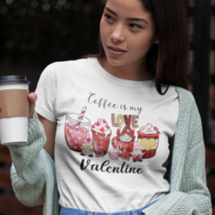 Camiseta Café é meu coração Namorados