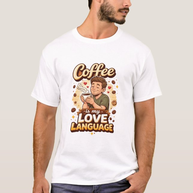 Camiseta Café É Meu Idioma do Amor (Frente)