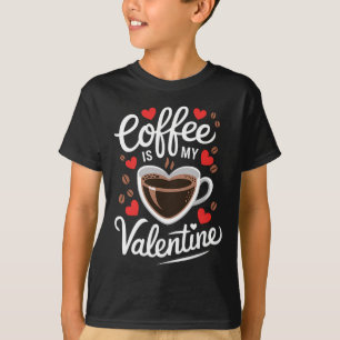 Camiseta Café É Meu Namorado Design Romântico Para Café