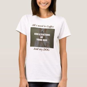 Camiseta Café e meu Travesseiro decorativo de Cachorro