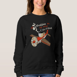 Camiseta Café é minha bebida de avião do Co-piloto Assistan