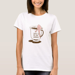 Camiseta Café É Minha Língua De Amor