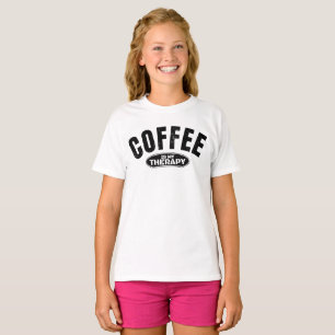 Camiseta café é minha terapia cafeína tipografia engraçada