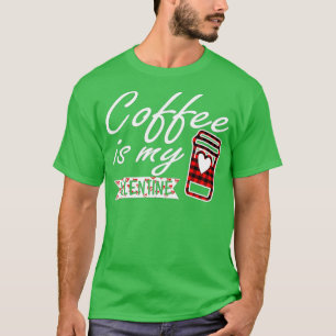 Camiseta Café é Minha Xadrez Vermelha namorados de Buffalo