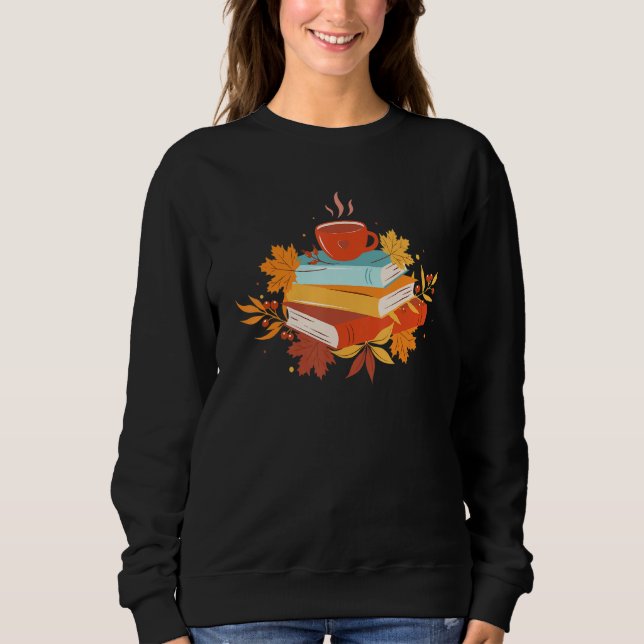 Camiseta Café E Nerd Flores De Livro Lendo L (Frente)