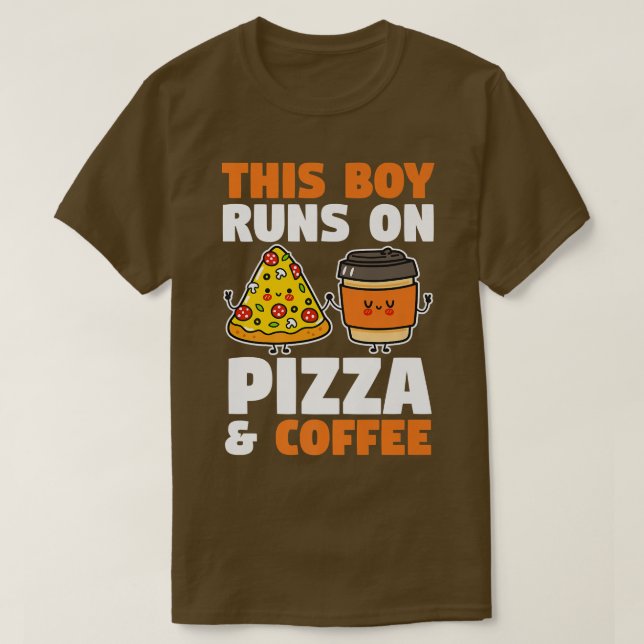 Camiseta Café e Pizza Premium (Frente do Design)