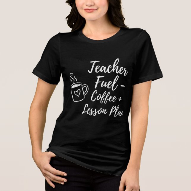 Camiseta Café e Planos de Aula Fofos para Alunos (Frente)