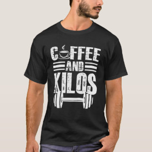 Camiseta Café e Quilos de Levantamento de Peso