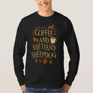 Camiseta Café e Shetland Cães-cão-pastor