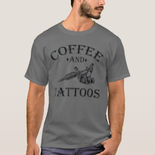 Camiseta Café E Tatuagens Engraçadas Tatuagem E Amantes D