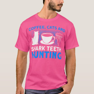 Camiseta Café e tubarão caçador de dentes