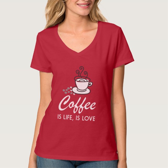 Camiseta Café é vida, é amor (Frente)