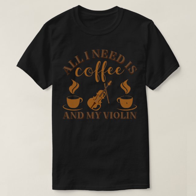 Camiseta Café e violino (Frente do Design)