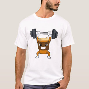 Camiseta Café em Fortalecimento com Barbell