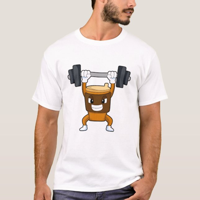 Camiseta Café em Fortalecimento com Barbell (Frente)