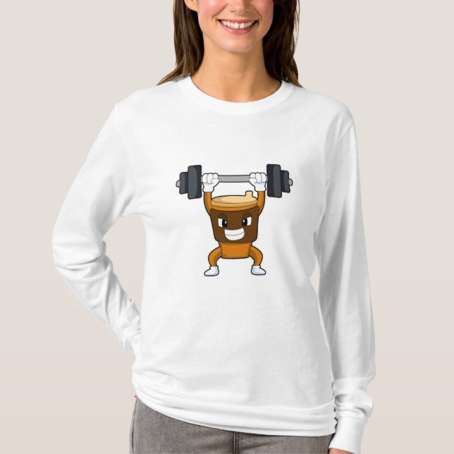 Camiseta Café em Fortalecimento com Barbell (Frente)