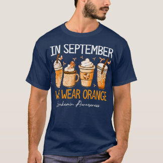 Camiseta Café Em Setembro Vestimos Leucemia Laranja