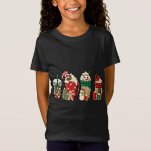 Camiseta Café Engraçado Café Lover Cute Snowman Latte Xm