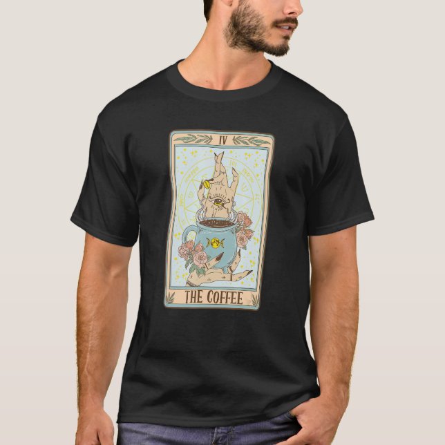 Camiseta Café Engraçado Café Tarot Card Witchy (Frente)