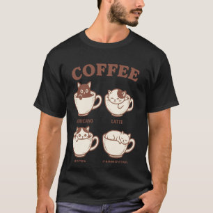 Camiseta Café engraçado de gato Latte Americano Mocha