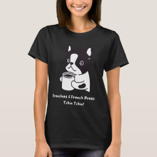 Camiseta Café Engraçado e Cachorro Sobrevoando o Buldogue F