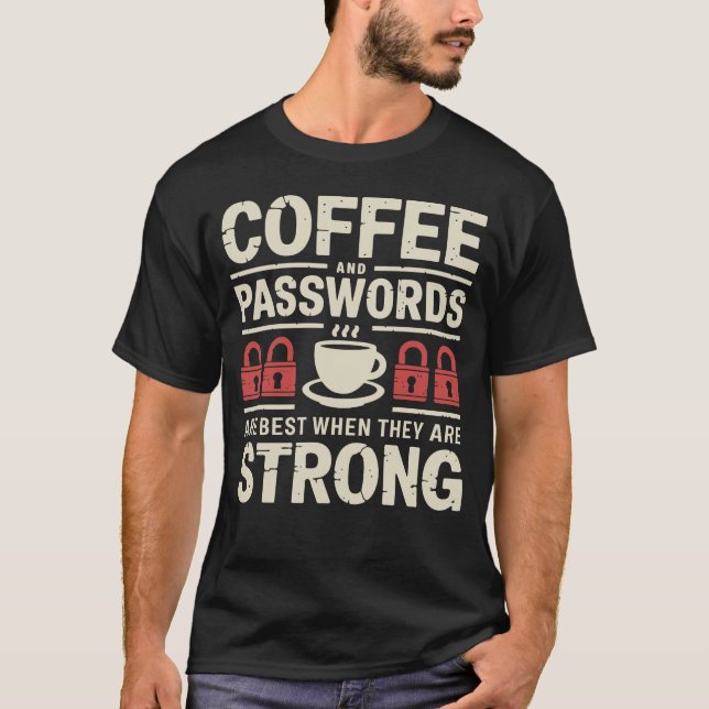 Camiseta Café Engraçado e Segurança (Frente)