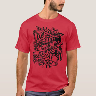 Camiseta Café Engraçado Morte Por Skelover Antes Da Cabeça 