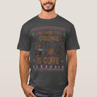Camiseta Café Engraçado Papais noeis de Natal Feias Vintag