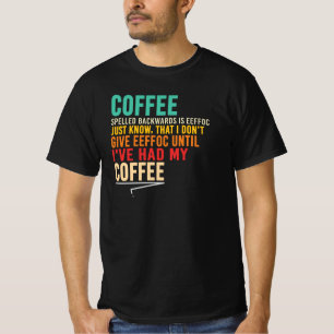 Camiseta Café Escrito ao Contrário Eeffoc Citação Sarcástic