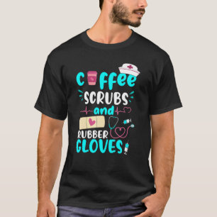 Camiseta Café Esfrega Borracha Luvas De Borracha Enfermeira