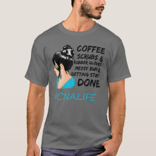 Camiseta Café Esfrega Borracha Luvas de Borracha Mensageira