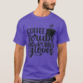Camiseta Café esfrega e luvas de borracha presentes engraça