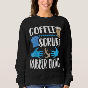Camiseta Café Esfregões e luvas de borracha para um present