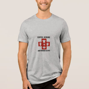 Camiseta Café, esfregões e luvas de borracha Premium mascul