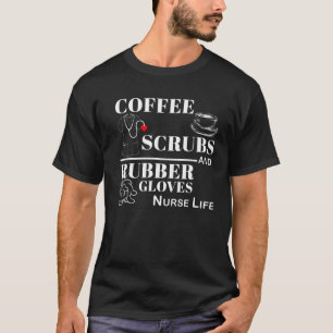 Camiseta Café, Esfregões E Luvas De Borracha São A Enfermei