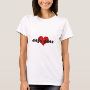 Camiseta Café Espresso Amor Feijão Coração Vermelho Engraça