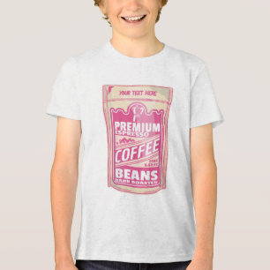 Camiseta Café espresso Premium feijões cor-de-rosa comida