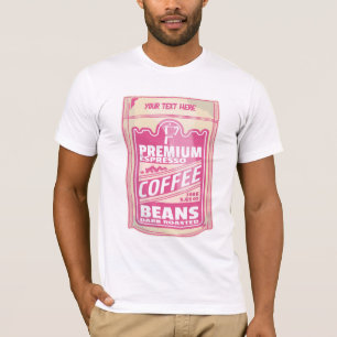Camiseta Café espresso Premium feijões cor-de-rosa comida