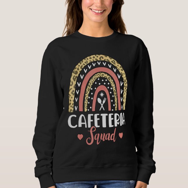 Camiseta Café Esquadrão Boho Arco-Íris Leopard Almoço Lady  (Frente)
