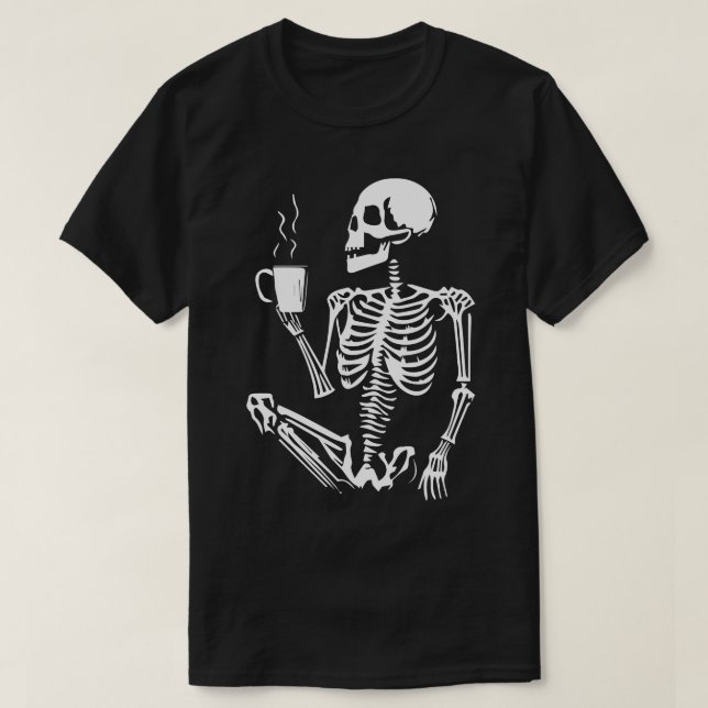 Camiseta café esquelético 1 (Frente do Design)