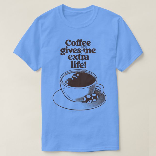 Camiseta Café Extra Life por Tobe Fonseca (Frente do Design)