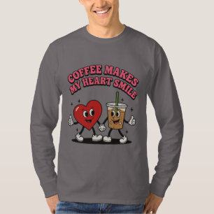 Camiseta Café Faz Meu Coração Sorrir