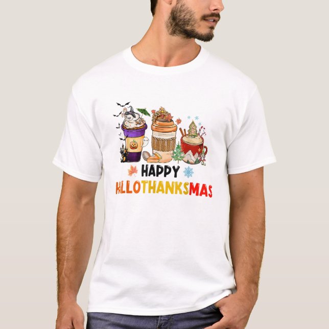Camiseta Café Feliz Hallothanksmas (Frente)
