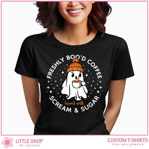 Camiseta Café Fresco Personalizado Fantasma Dia das Bruxas