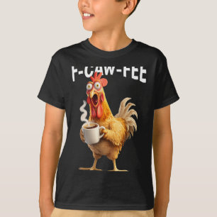 Camiseta Café Galinha F-caw-f Manhã Engraçada Humor de Escr