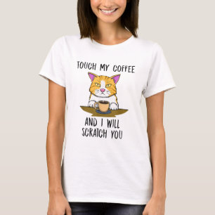 Camiseta Café Gato Bravo Irritado, Café Irritado Segunda-Fe