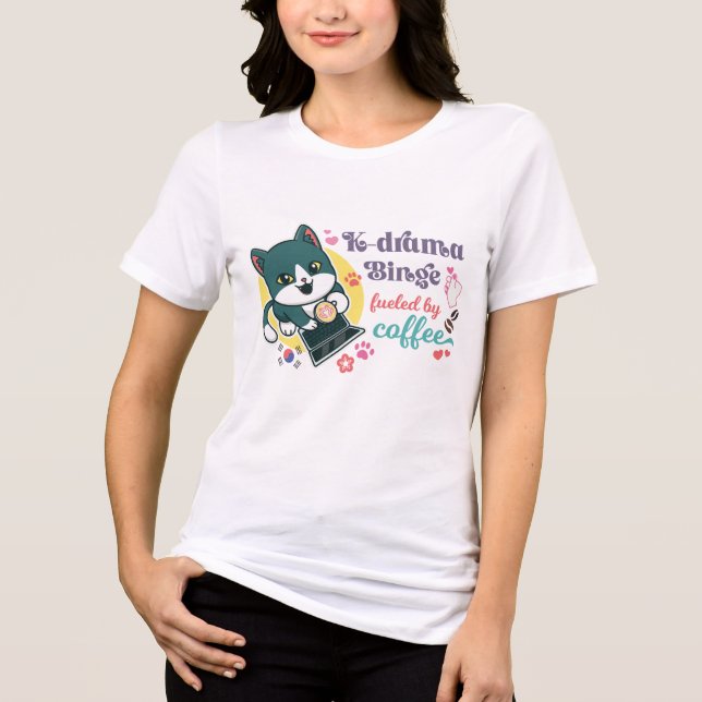 Camiseta Café Gato-Drama Bonito Lover (Frente)