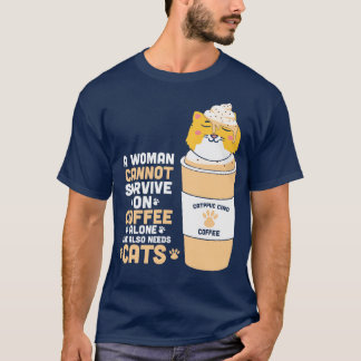 Camiseta Café Gato Engraçado