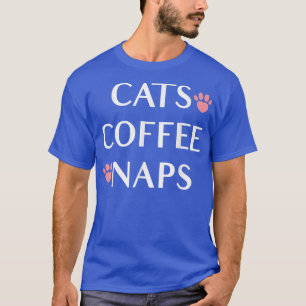 Camiseta Café Gato Naps Amor Engraçado Café Gato